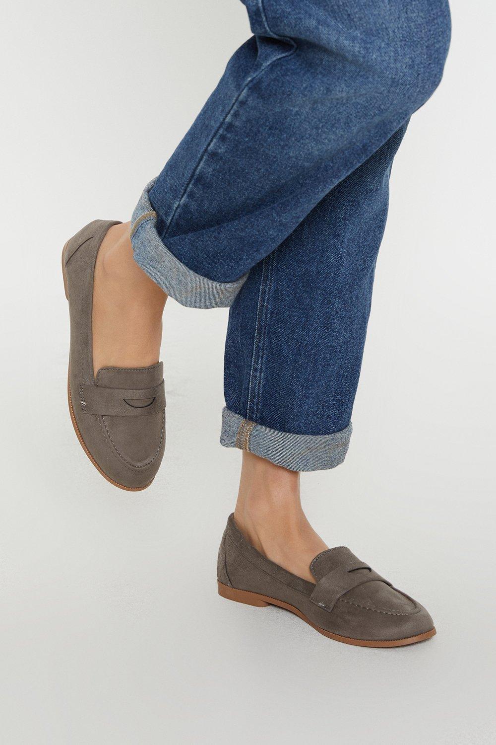 Women's Wide Fit Lana Penny Loafers - taupe - 6