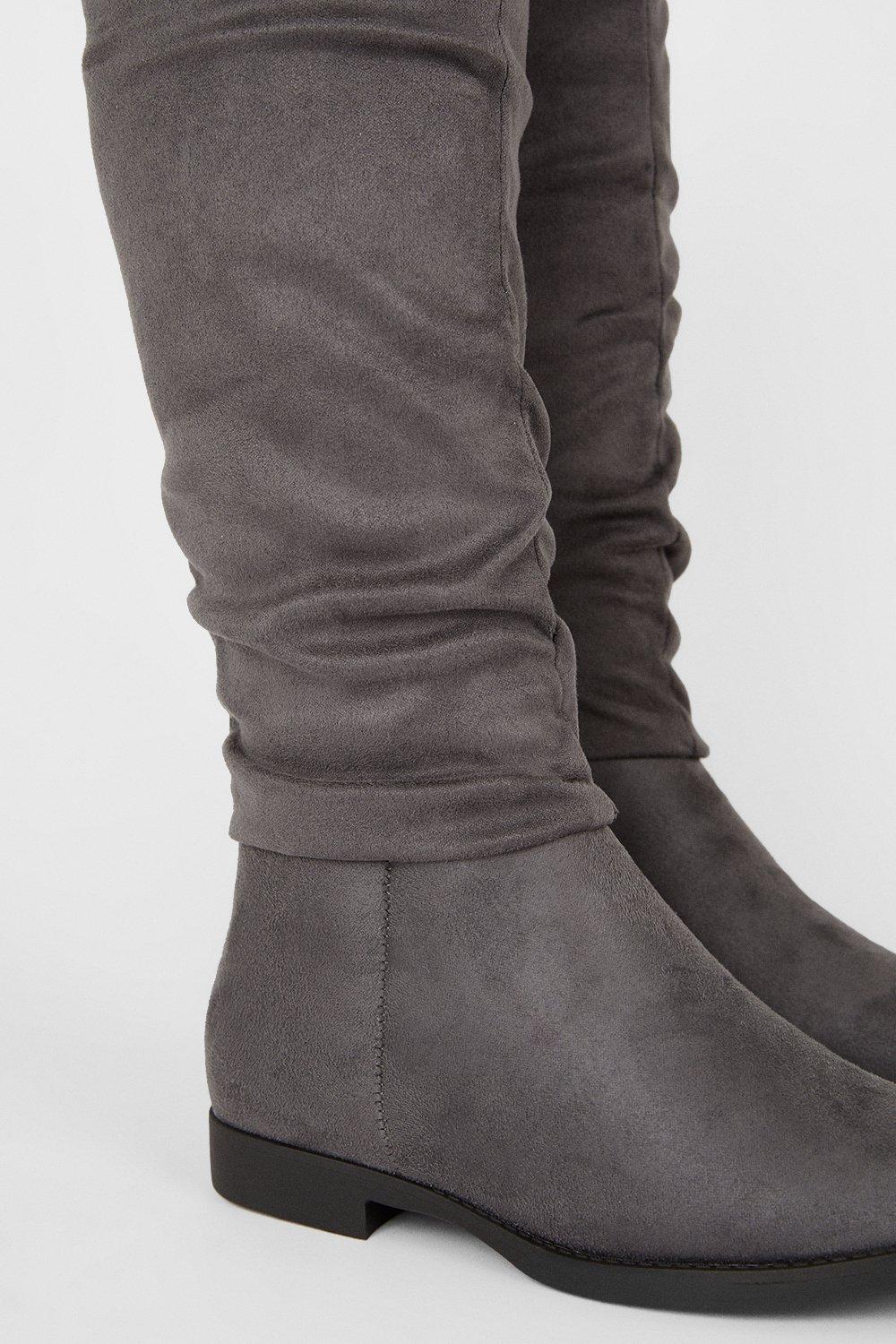 Flat store grey boots