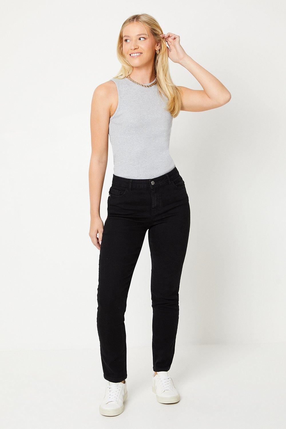 Women's Comfort Stretch Slim Jeans - black - 18