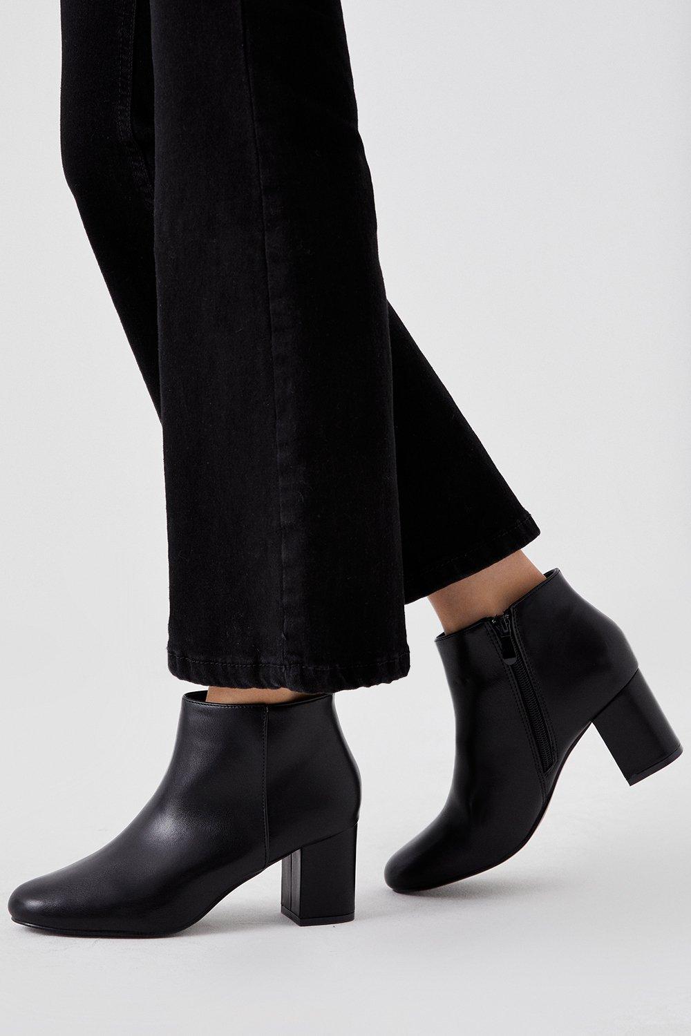 Women’s Marcia Block Heel Shoe Boots - black - 3