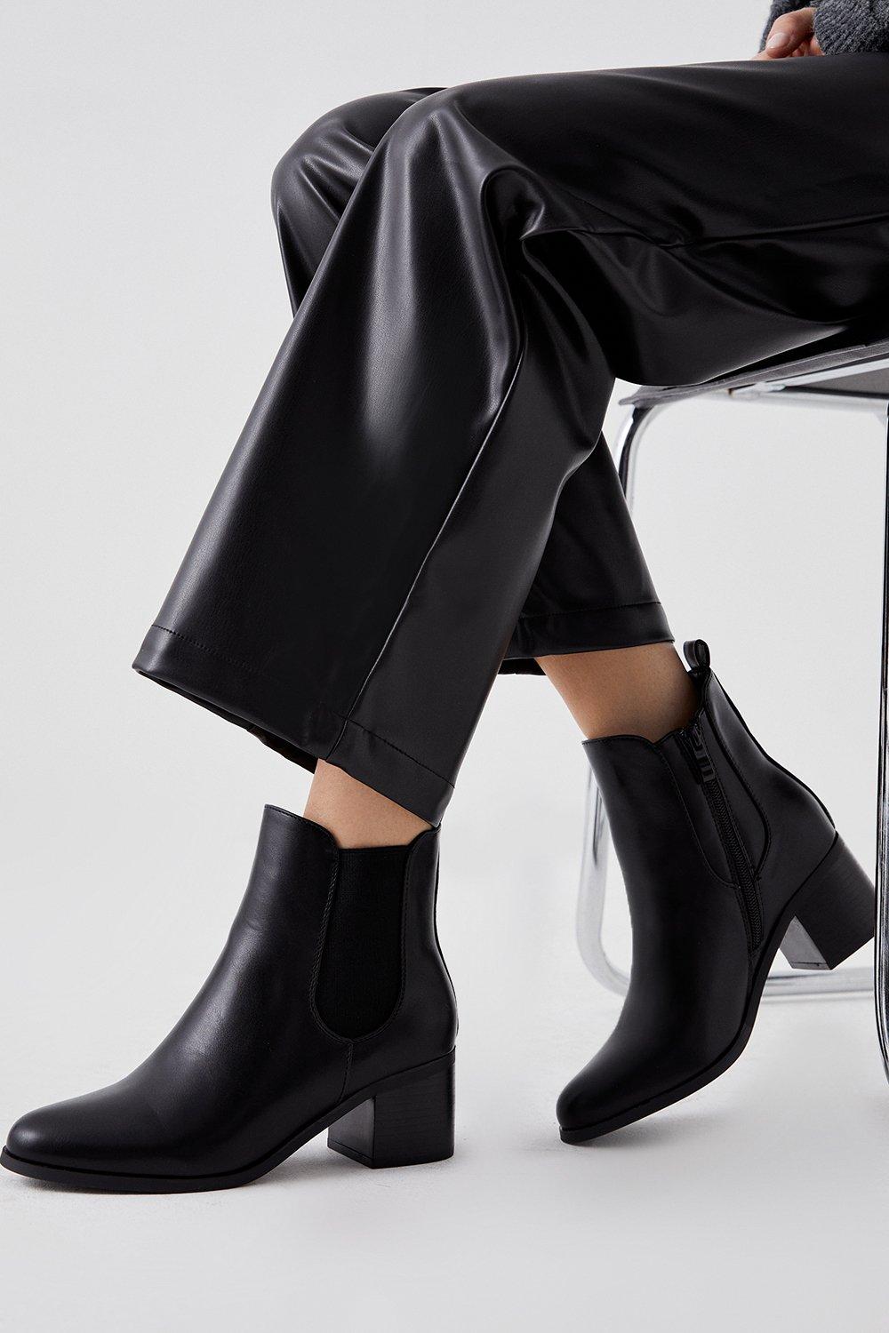 Women's Maia Block Heel Chelsea Boots - black - 3