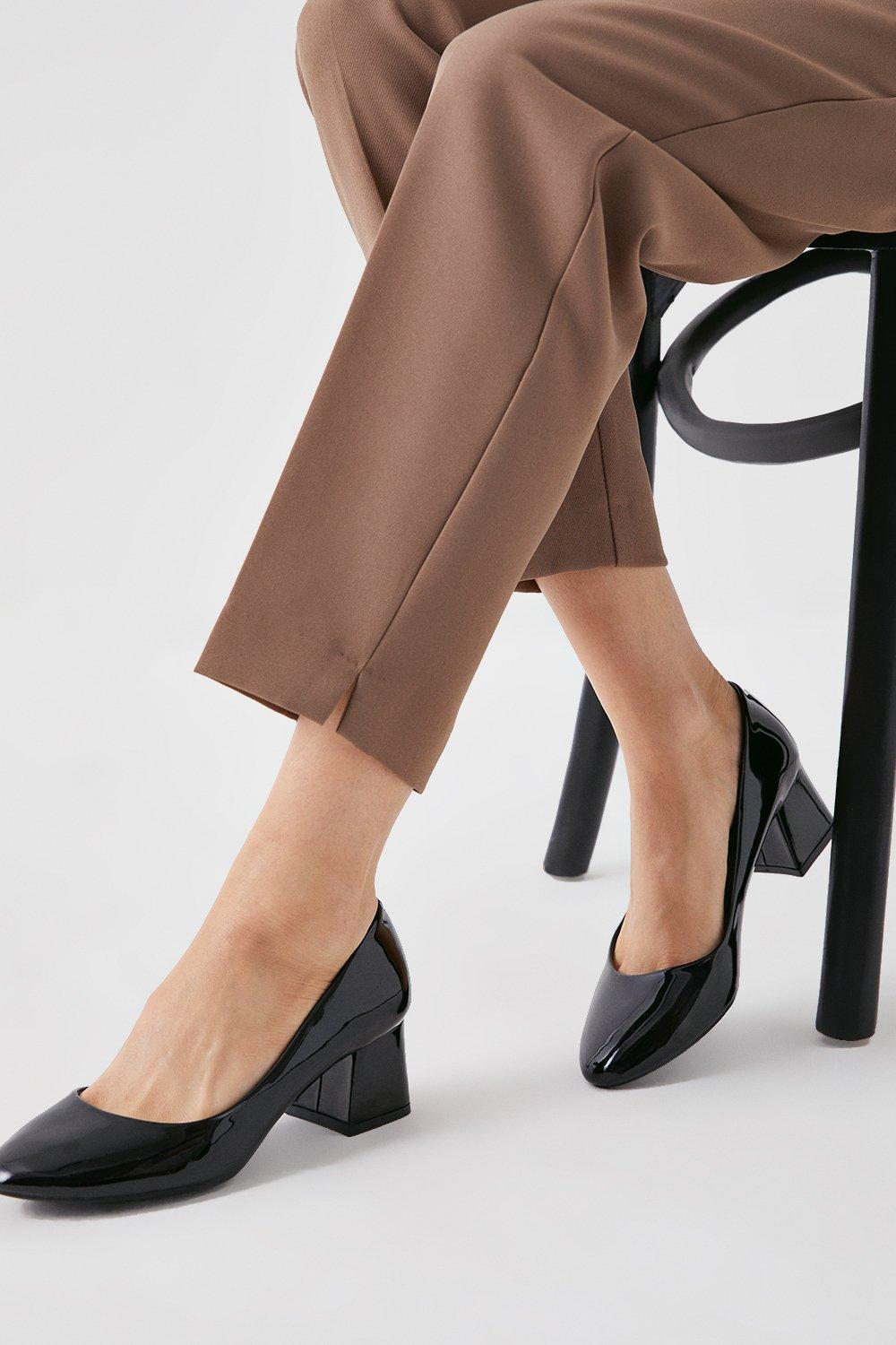 Women’s Principles: Deacon Almond Toe Low Block Heel Court Shoes - true black - 6