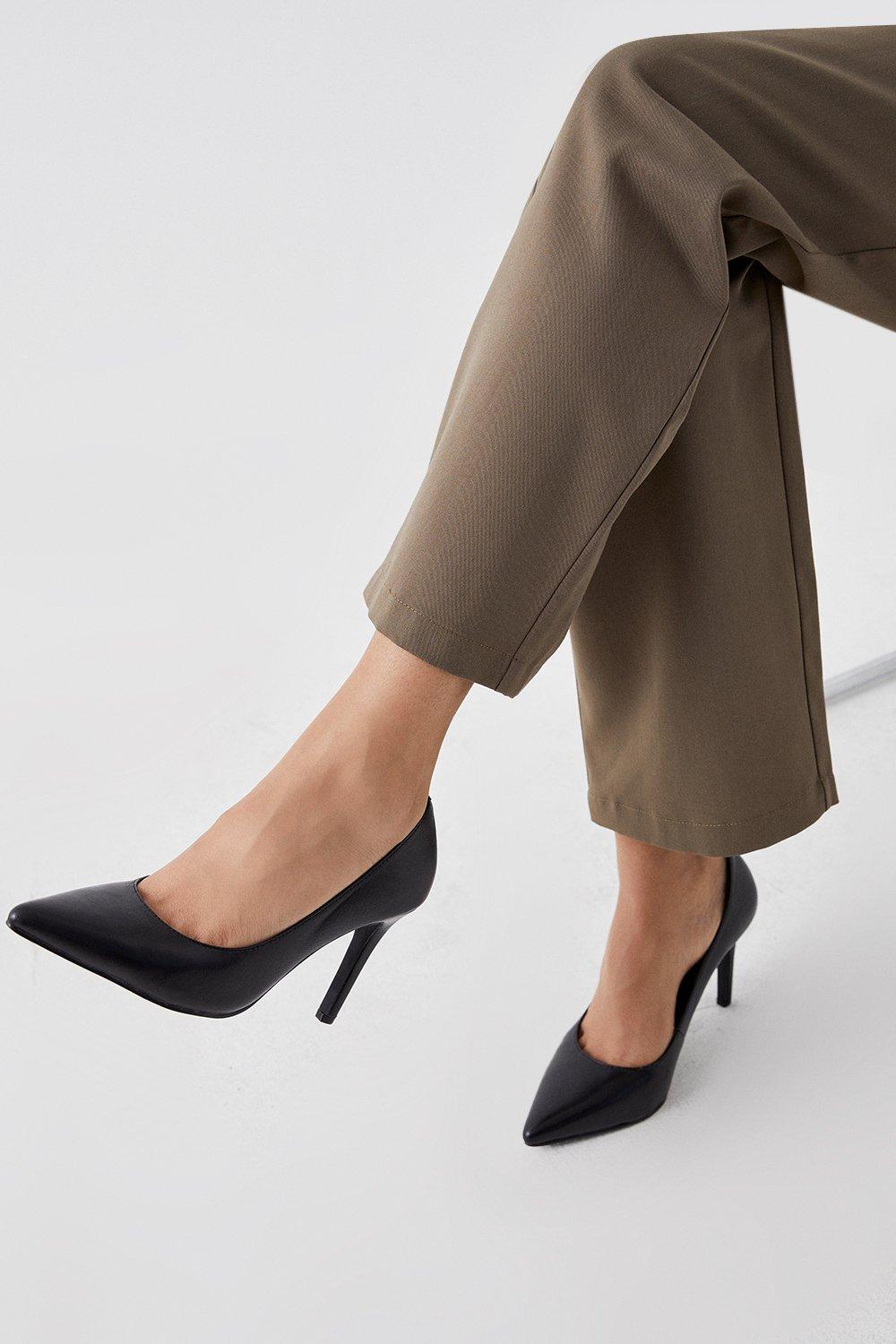 Women’s Principles: Leather Damson Pointed Stiletto Court Shoes - black - 3