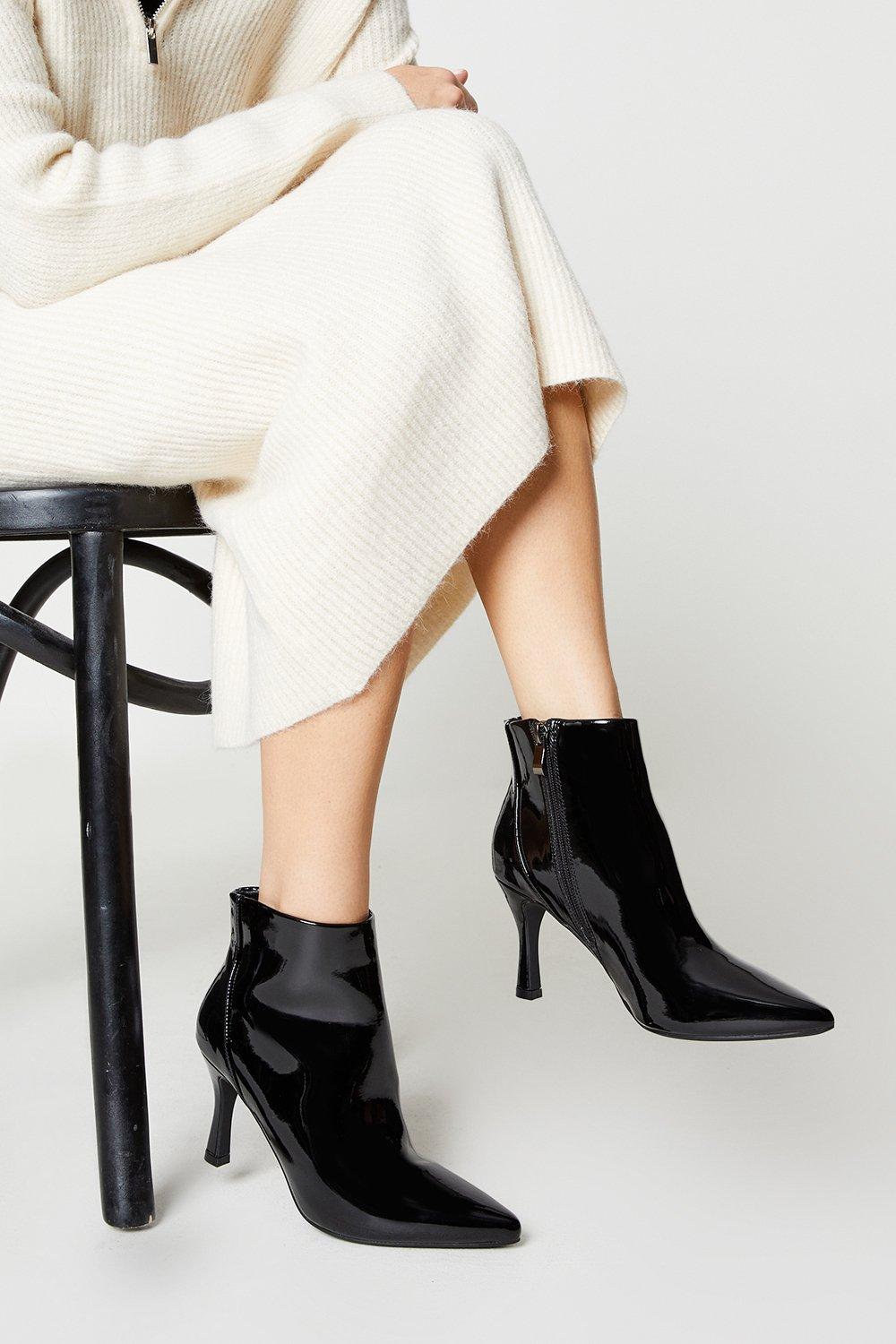 Women’s Mikki Patent Formal Ankle Boots - true black - 5