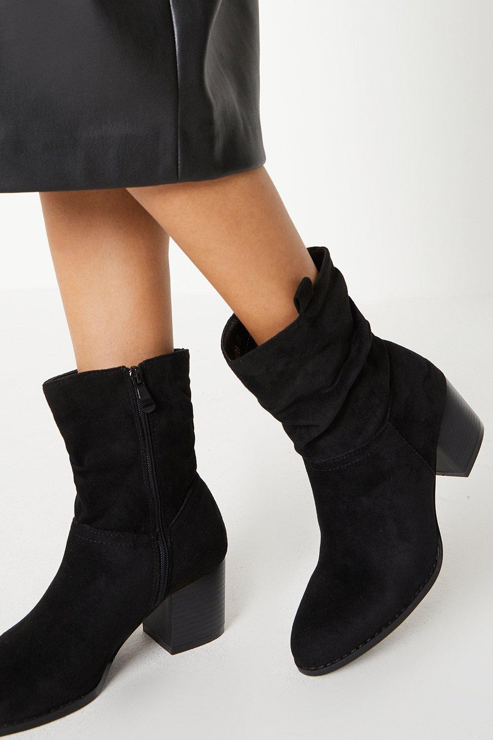 Womens Mertle Rouched Calf Boots