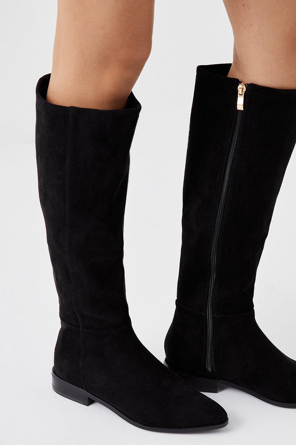 Women’s Karlee Knee High Flat Boots - natural black - 5