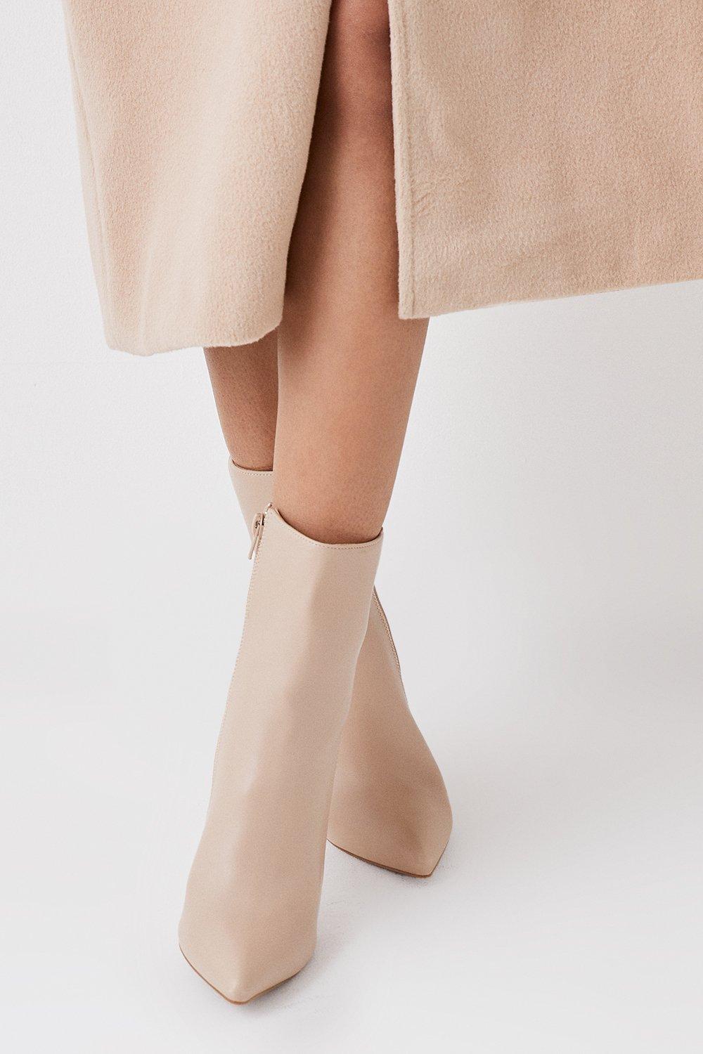 Women’s Faith: Madison Pointed Stiletto Ankle Boots - beige - 5