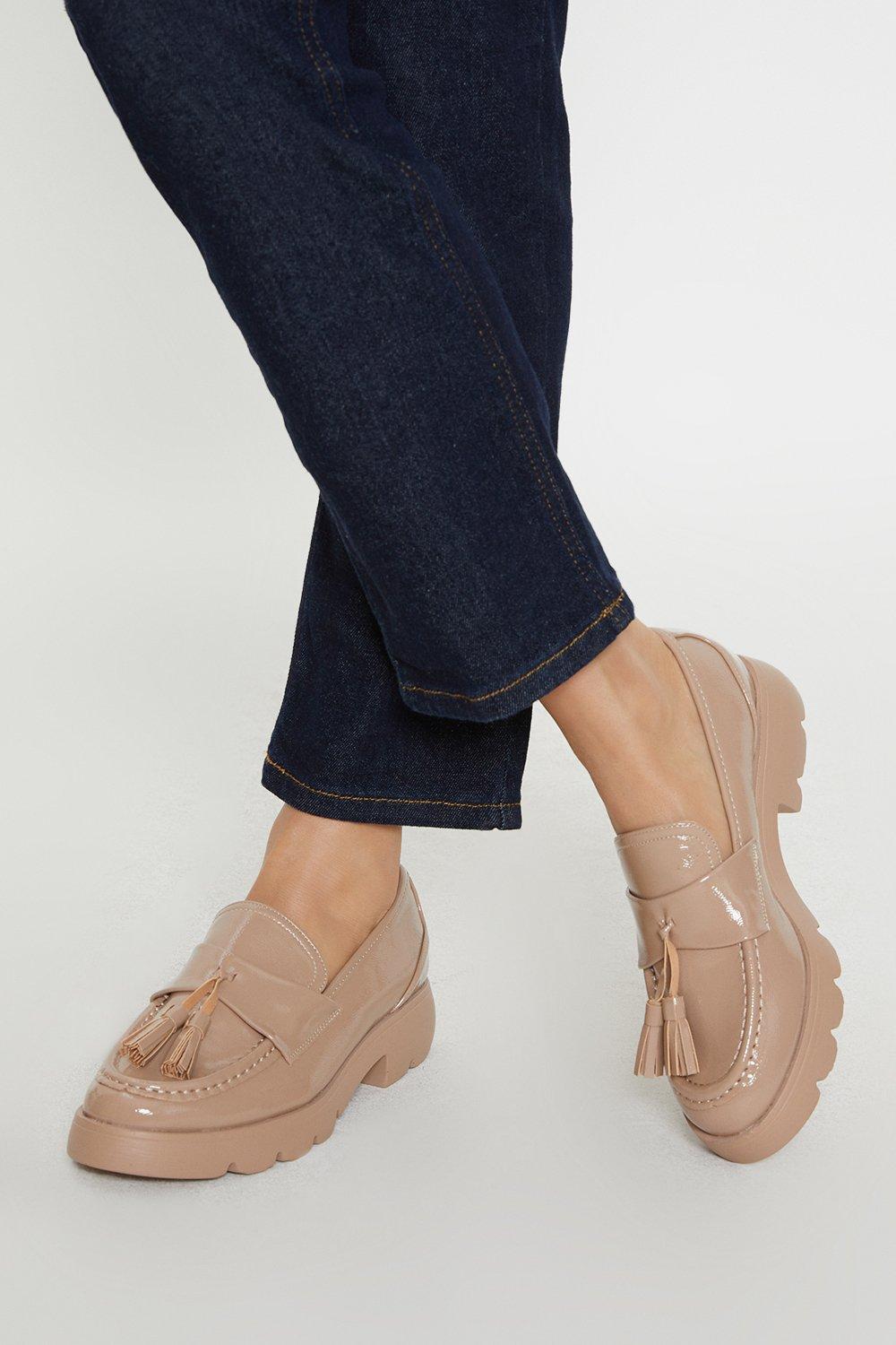 Women's Faith: Nala Patent Tassel Loafers - beige - 7