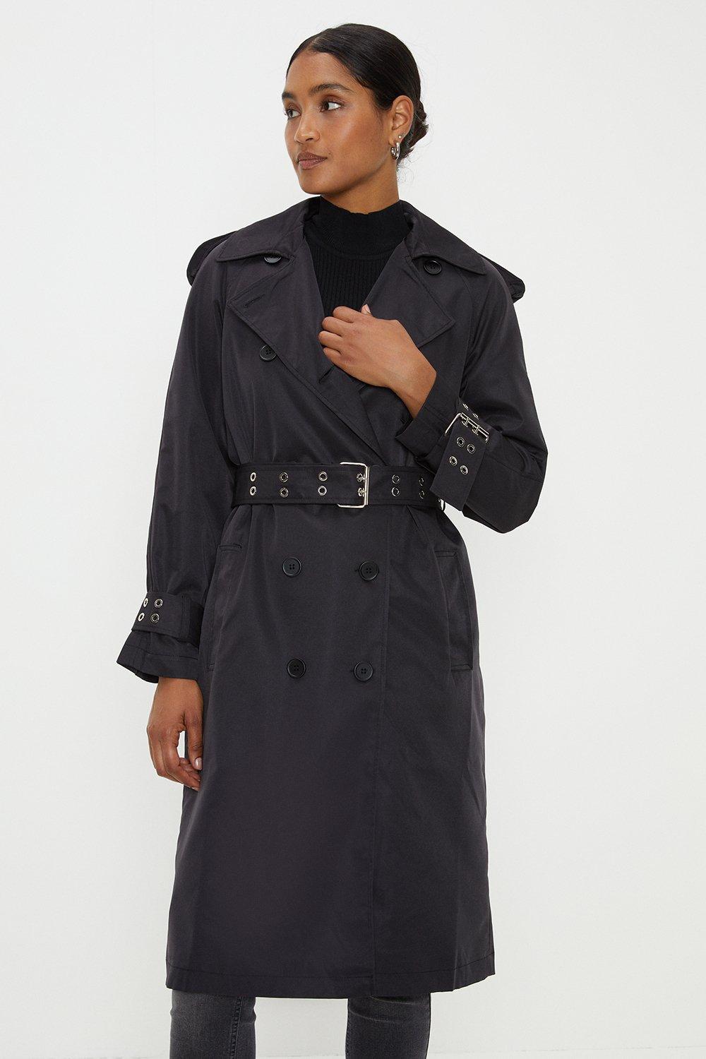 Dorothy perkins clearance black belted coat