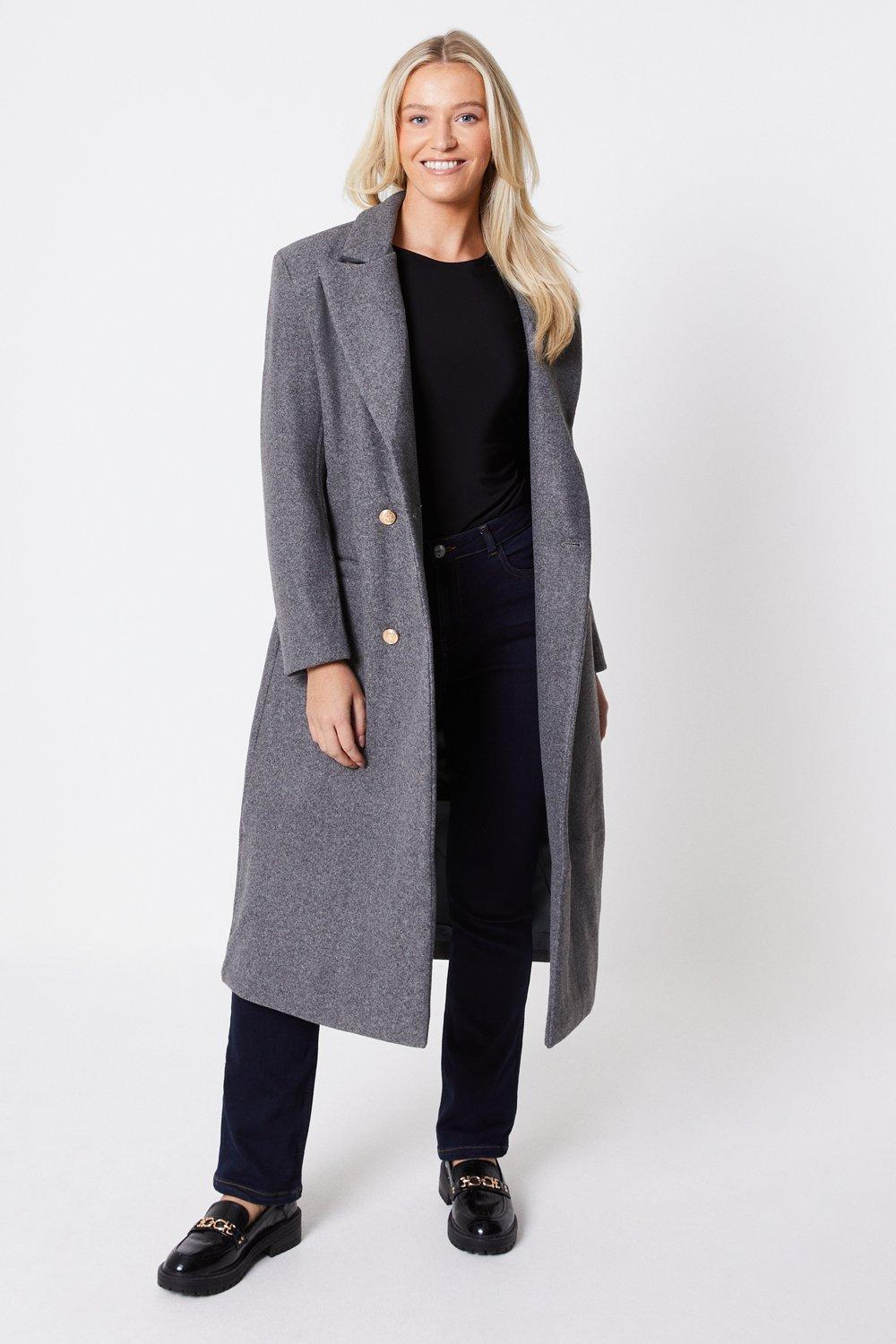 Image of Womens Longline Double Breasted Formal Coat