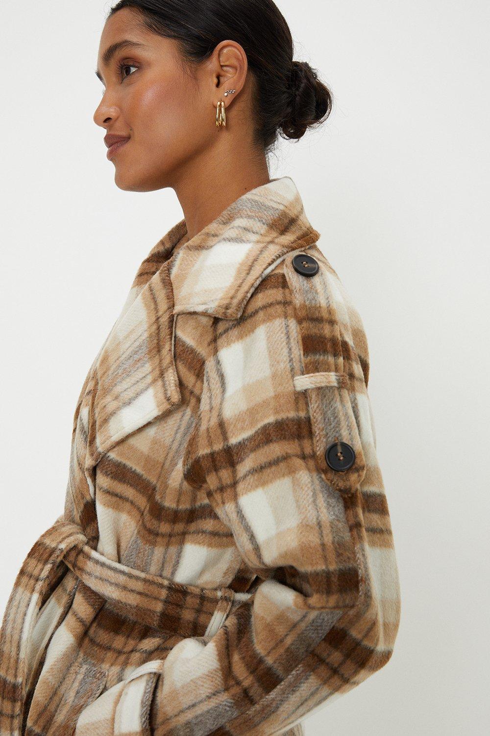 Lipsy check hot sale belted mac