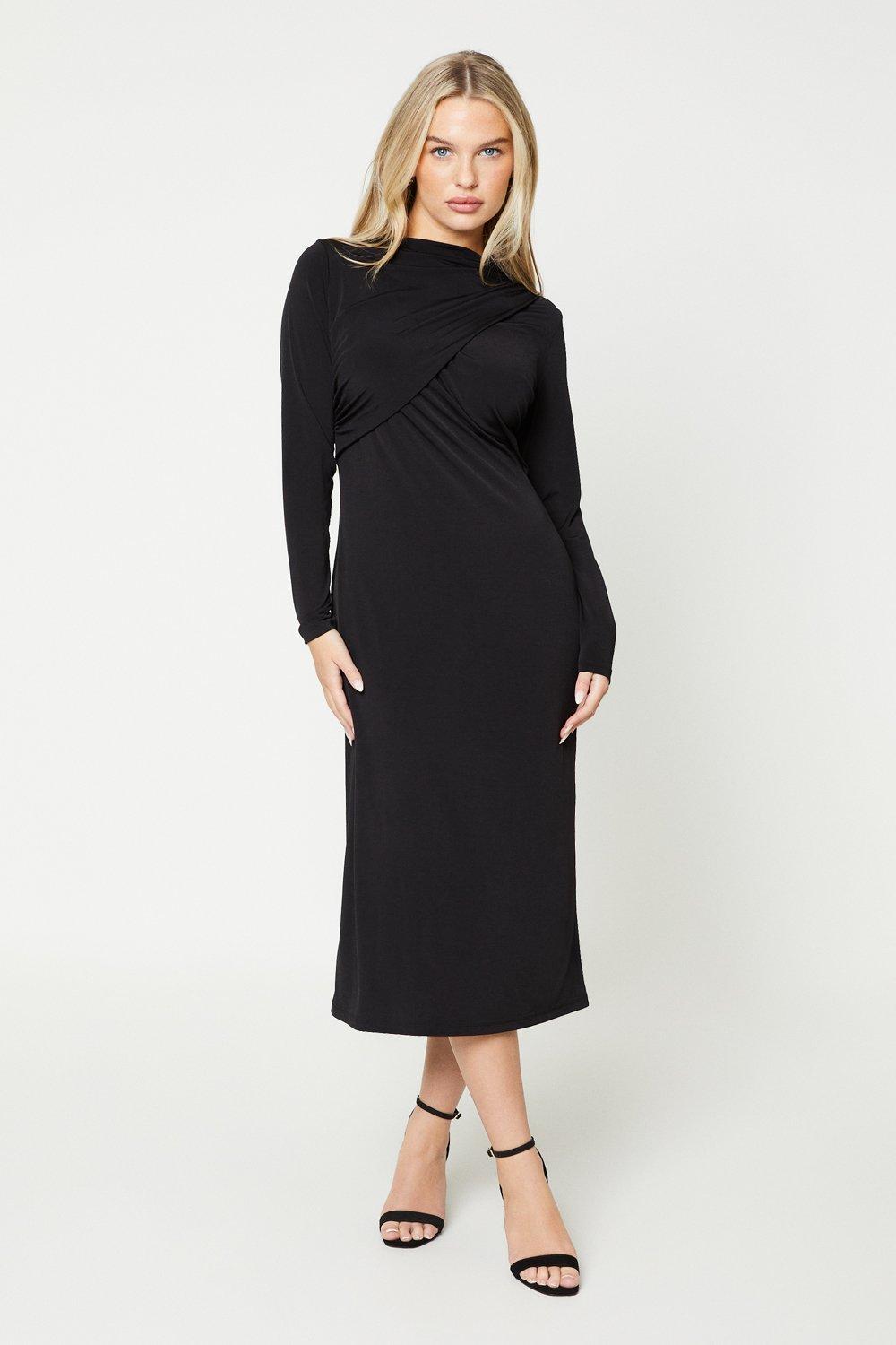 Dresses | Petite Draped Midi Dress | Dorothy Perkins