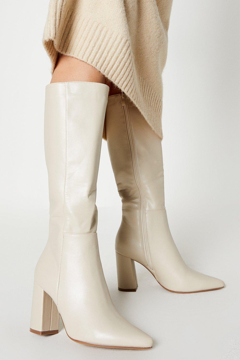 Womens Principles: Kali Pointed High Block Heel Pointed Knee Boots