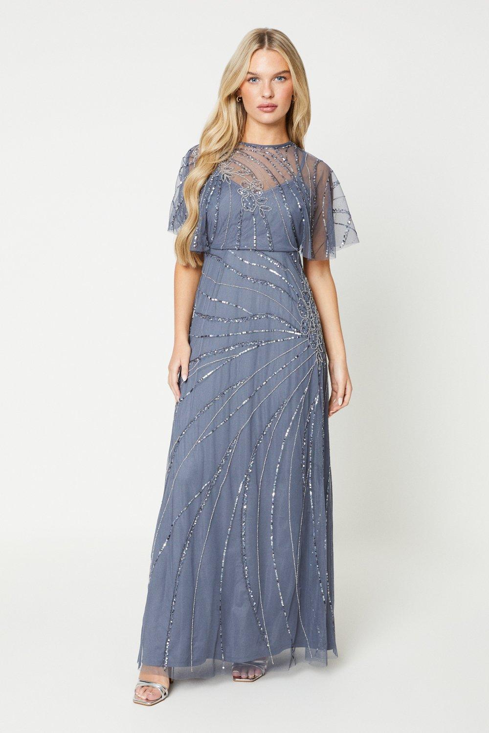 Petite embellished maxi store dress