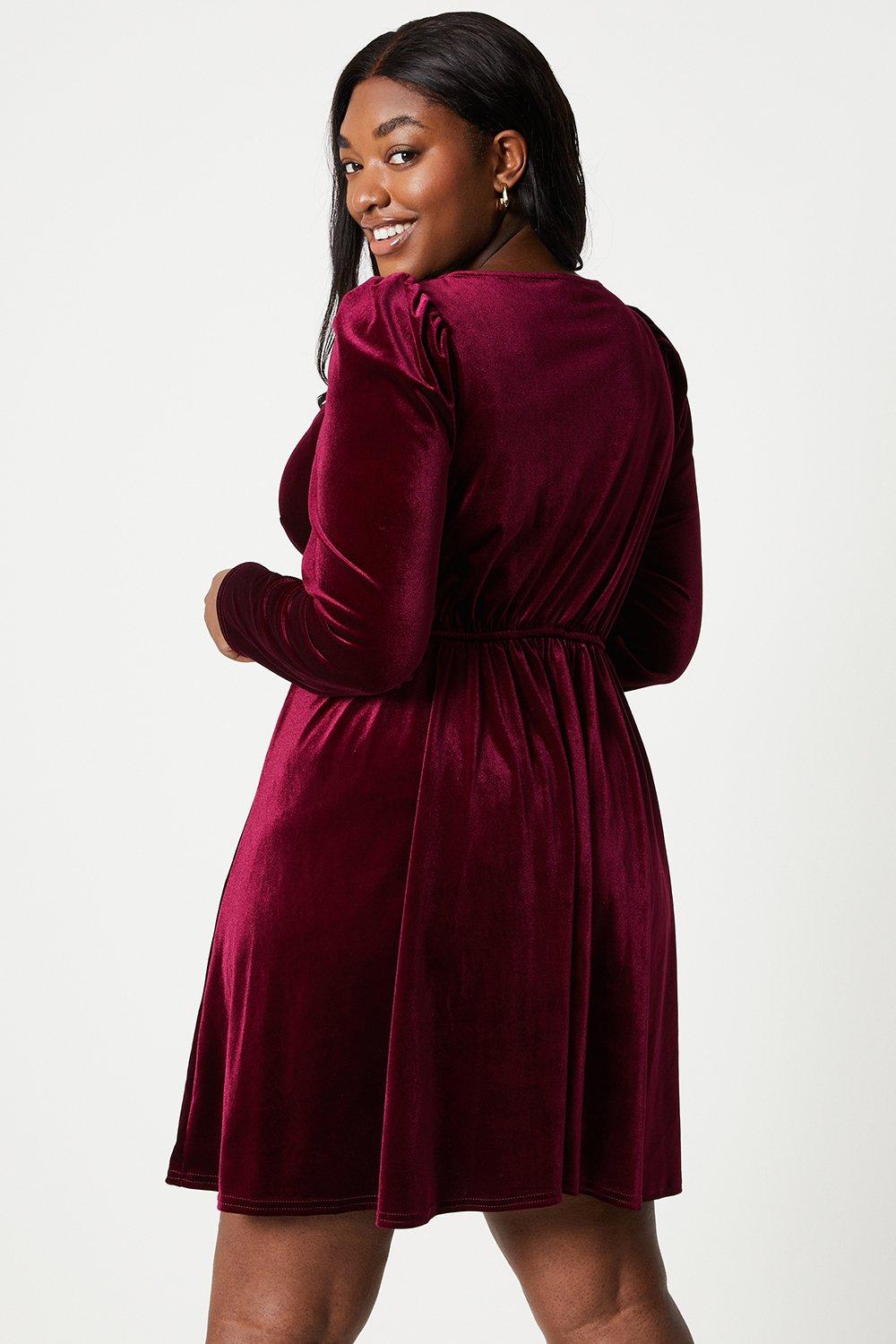 Plus size velvet skater 2024 dress