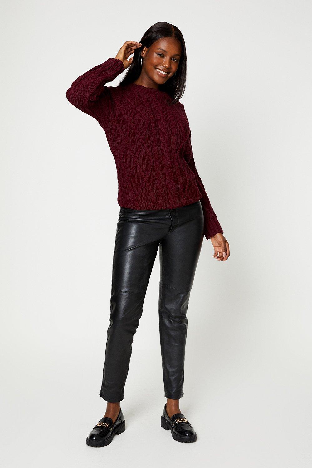 Womens Wide Sleeve Cable Long Line Jumper