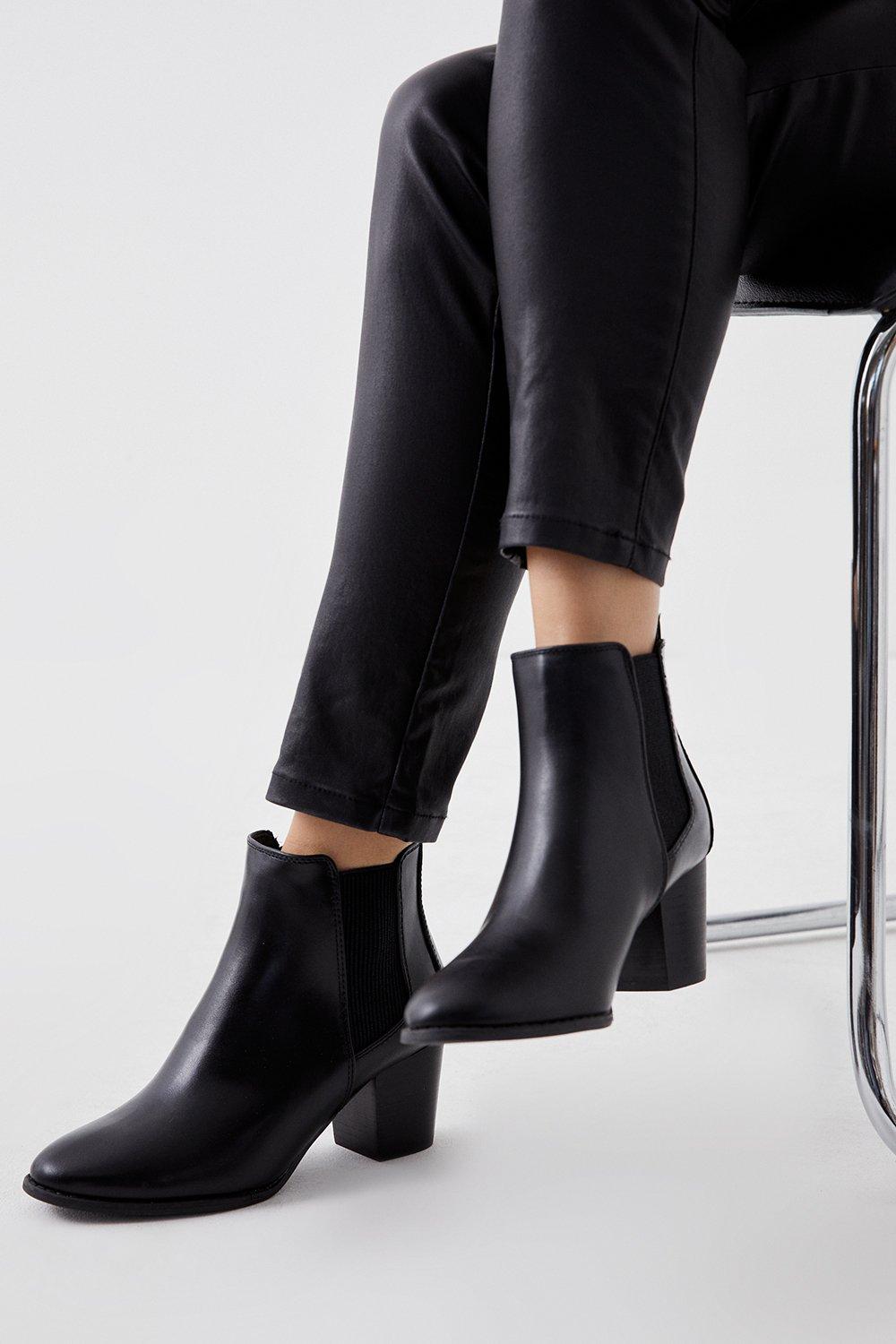 Image of Womens Mia Block Heel Ankle Boots