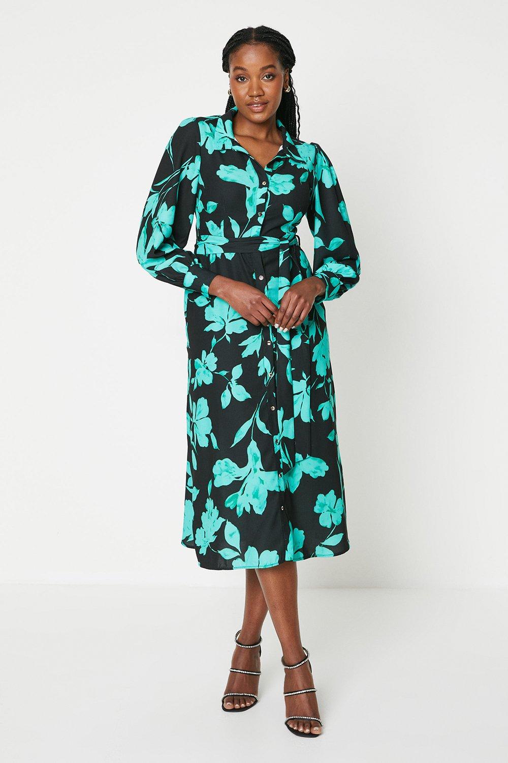 Dorothy perkins best sale green shirt dress