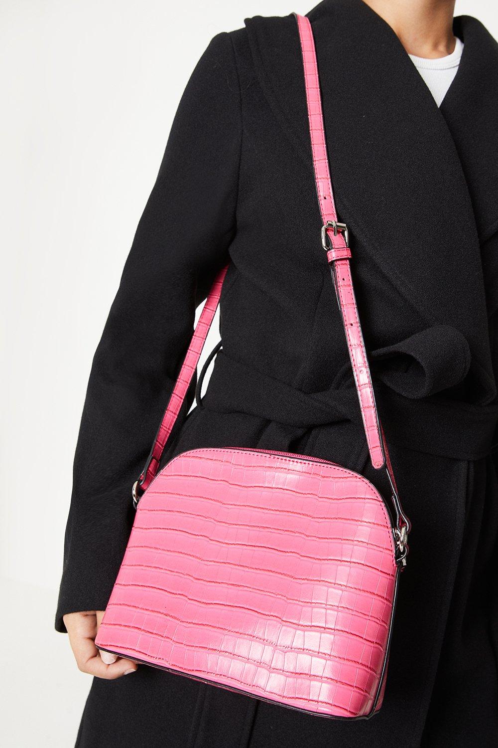 Women’s Dorie Croc Print Cross Body Bag - pink - ONE SIZE