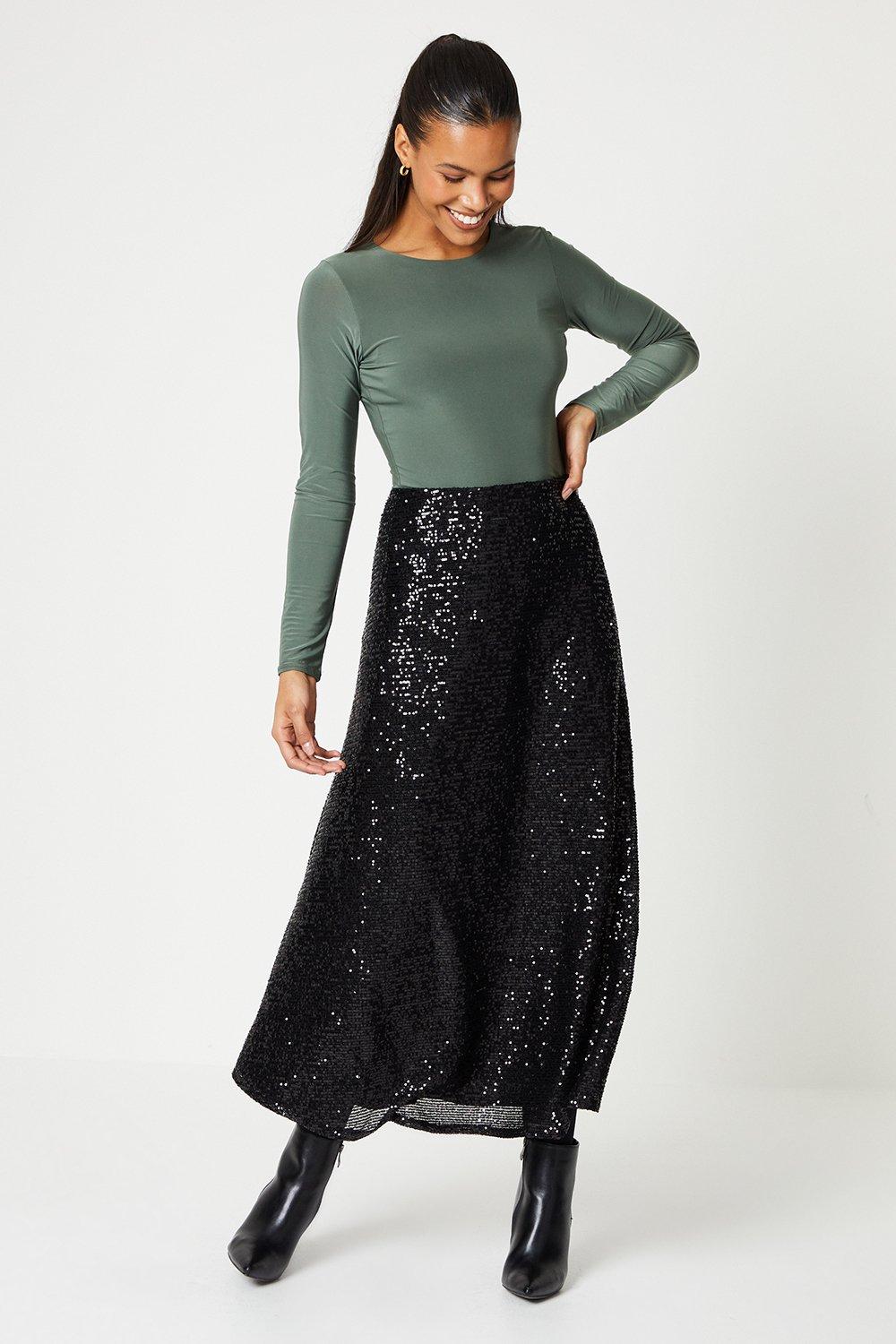 Black sequin 2024 skirt dorothy perkins