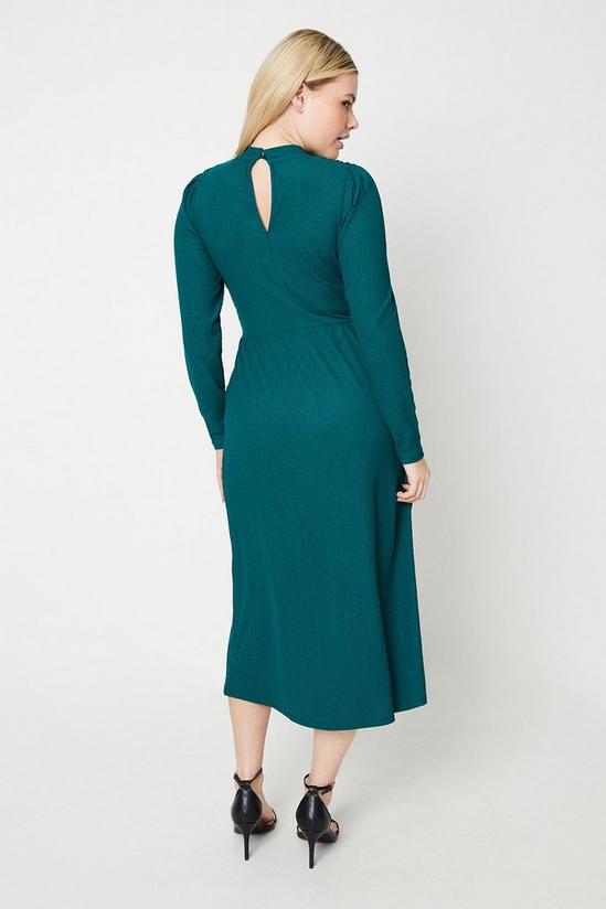 Dresses | Dark Green Shirred Bodice Midi Dress | Dorothy Perkins