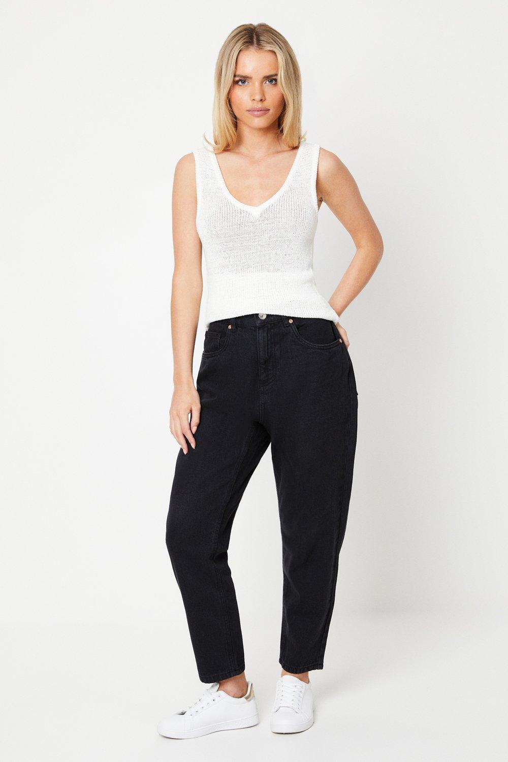 Womens Petite Relaxed Mom Jeans