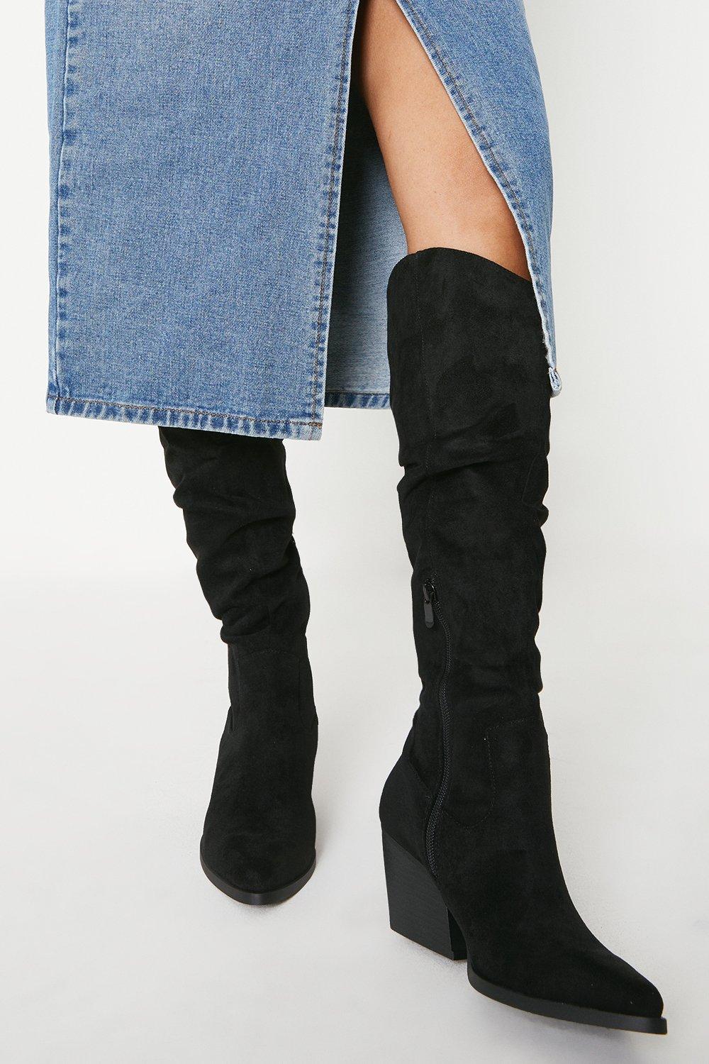Women’s Kasia Knee High Western Boots - black - 8