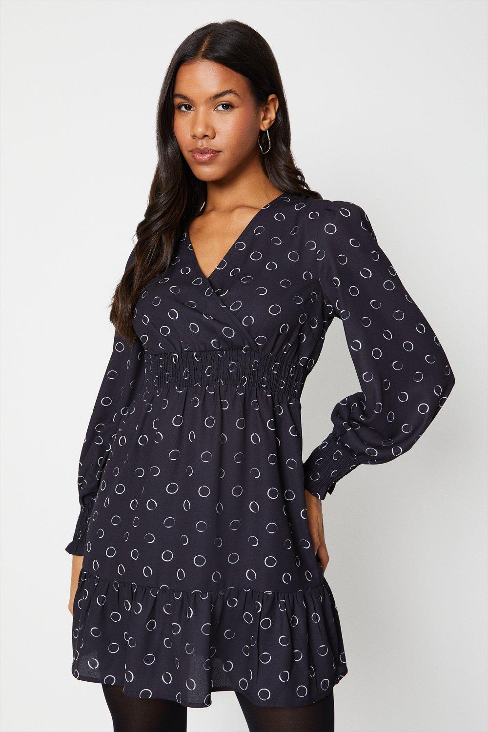 Lipsy spot wrap on sale dress