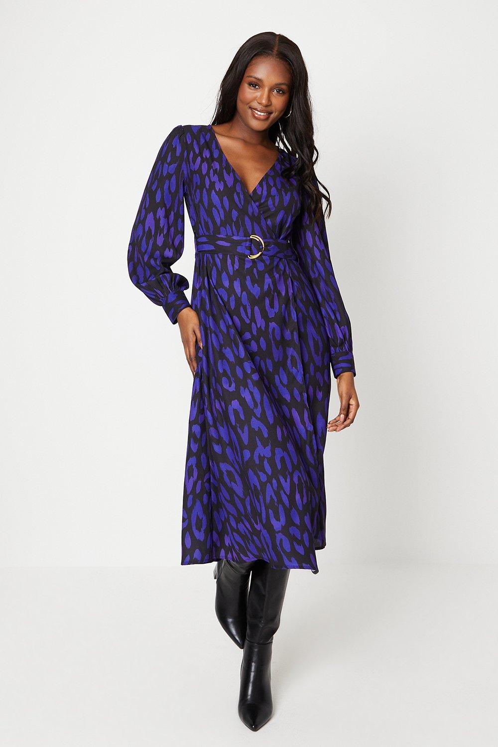 Purple store leopard dress