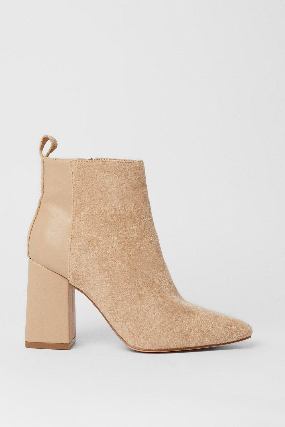 Beige heeled 2024 ankle boots