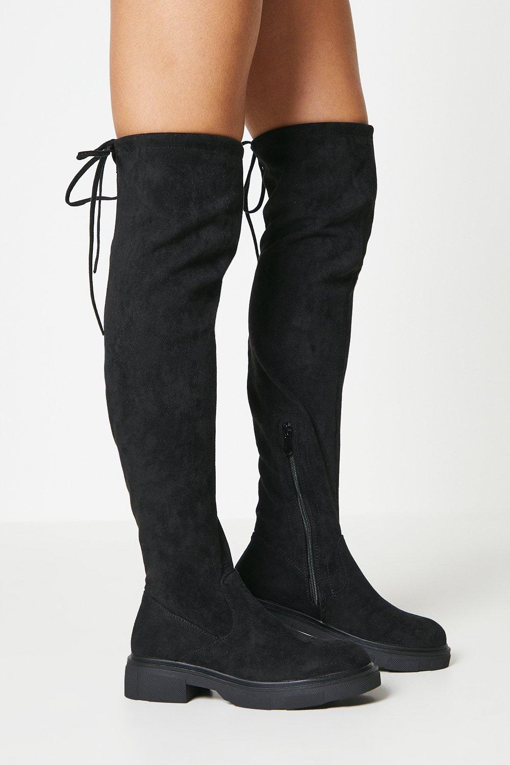 Image of Womens Faith: Kamilla Round Toe Chunky Sole Over The Knee Boots