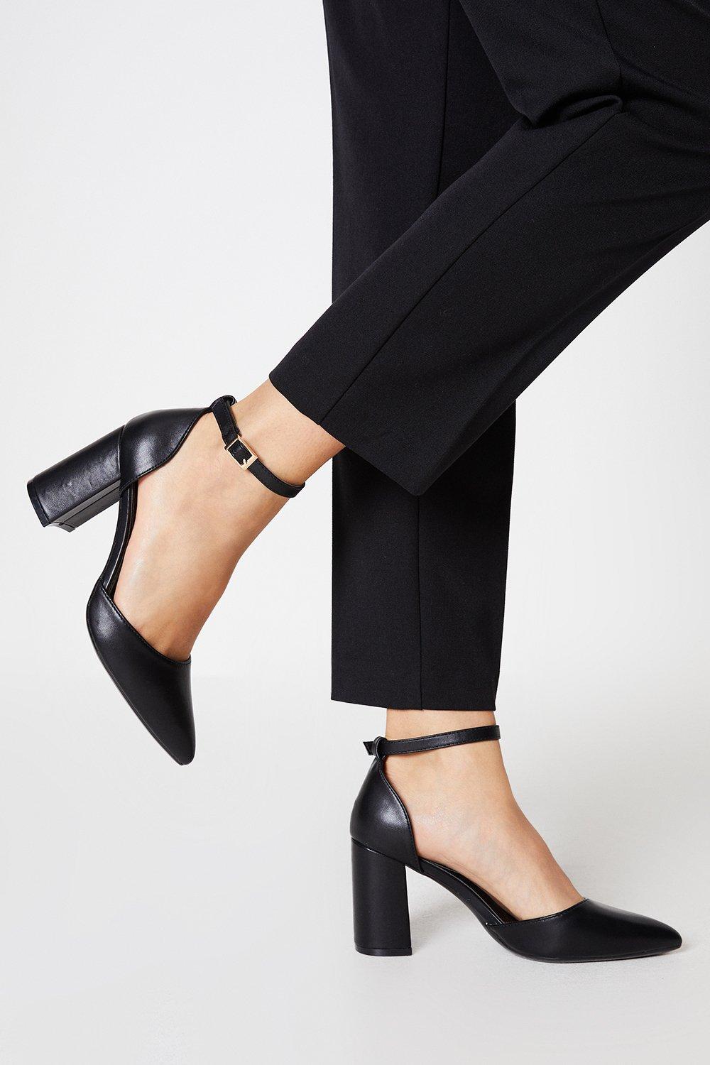 Women’s Principles: Celina Mid Heel Two Part Court Shoes - black - 8