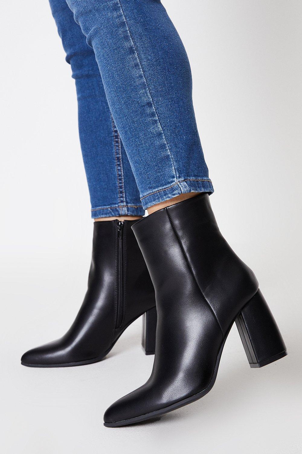 Womens Principles: Odessa Pointed Block Heel Ankle Boots