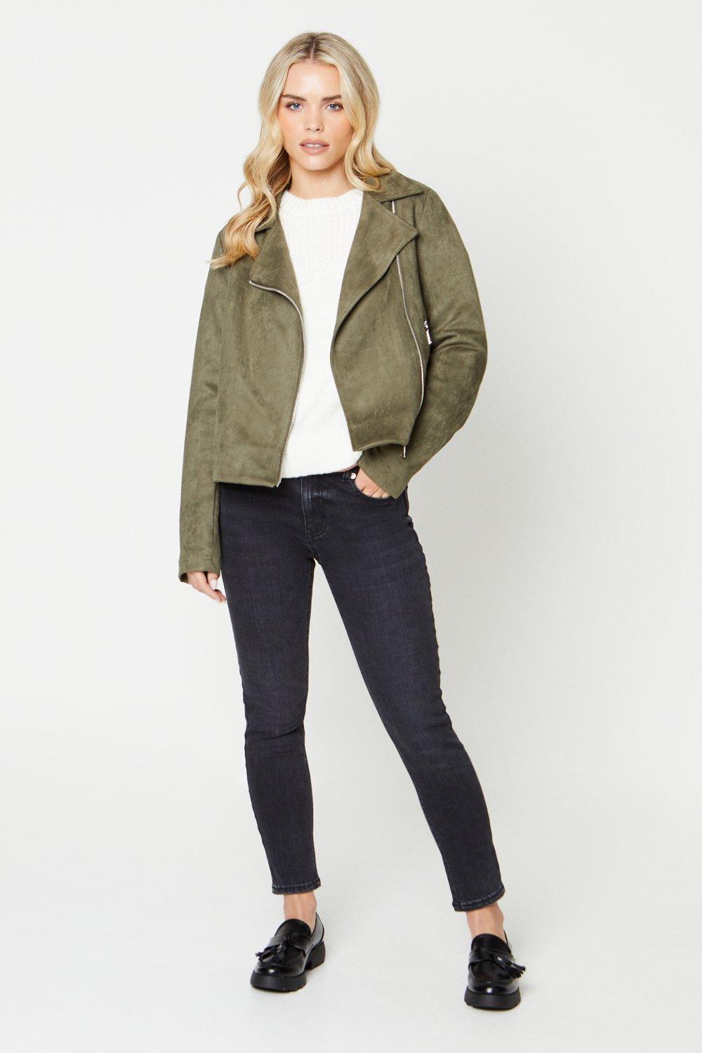 Dorothy perkins suedette 2025 biker jacket