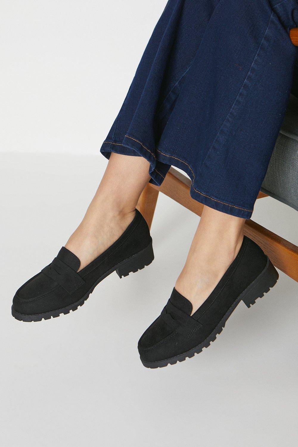 Women's Wide Fit Leoni Chunky Loafer - natural black - 4
