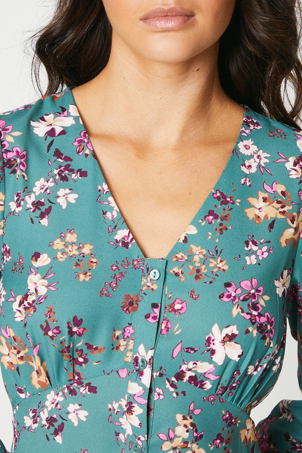 Lipsy floral button 2024 through midi dress