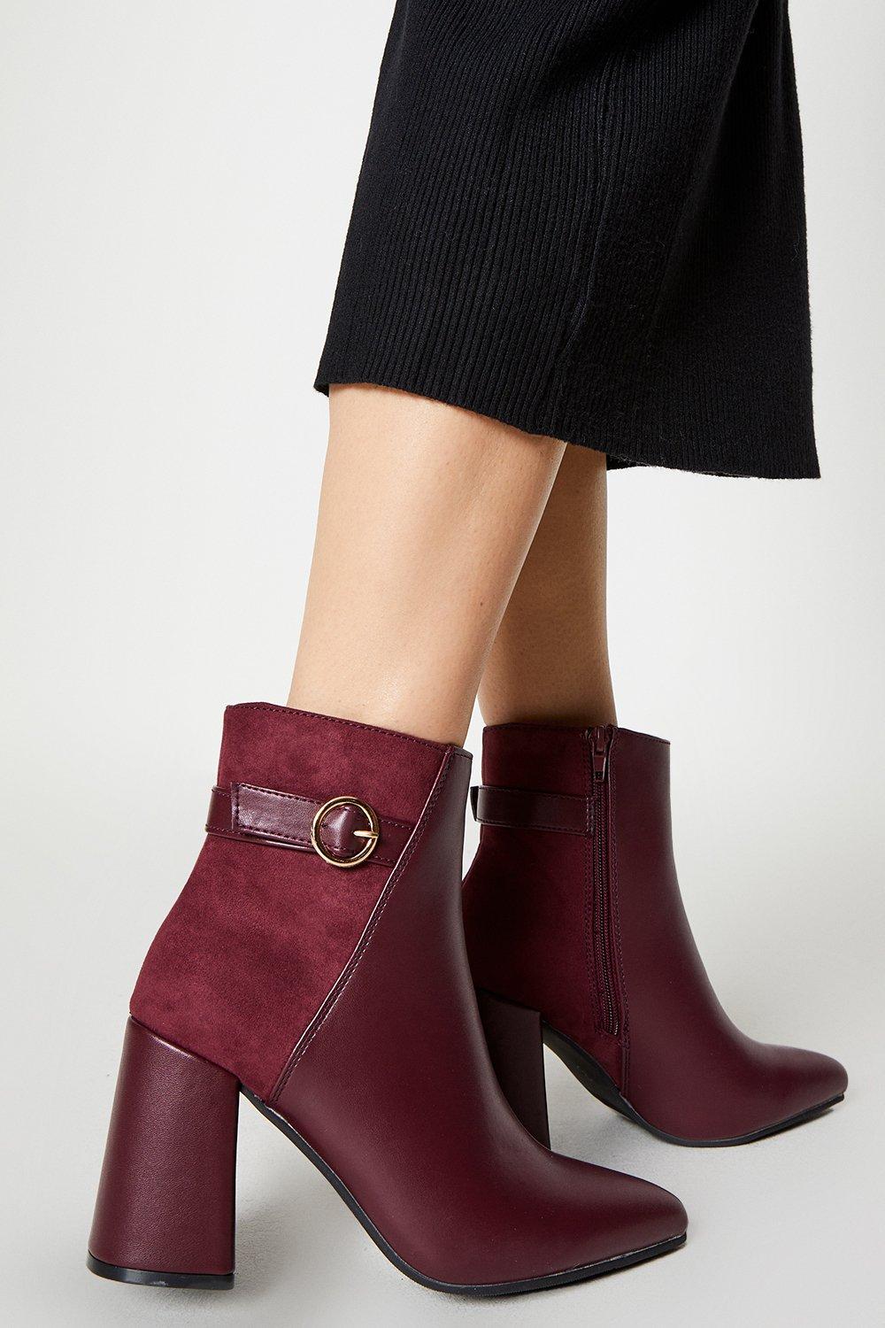 Delaney signature shop buckle heel bootie