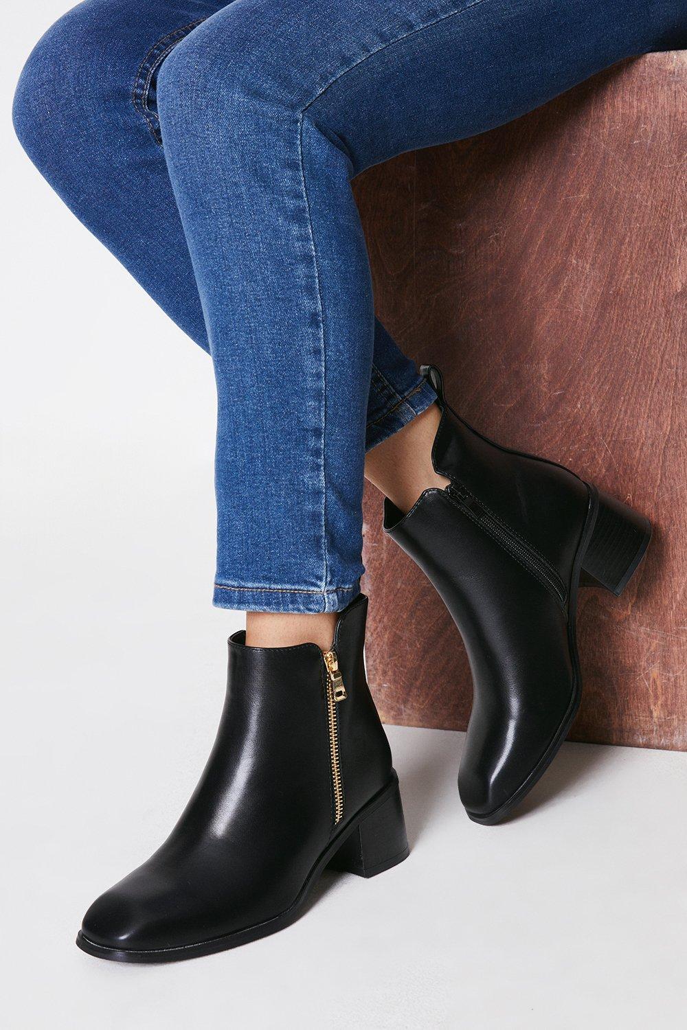 Womens Anna Zip Up Ankle Boots