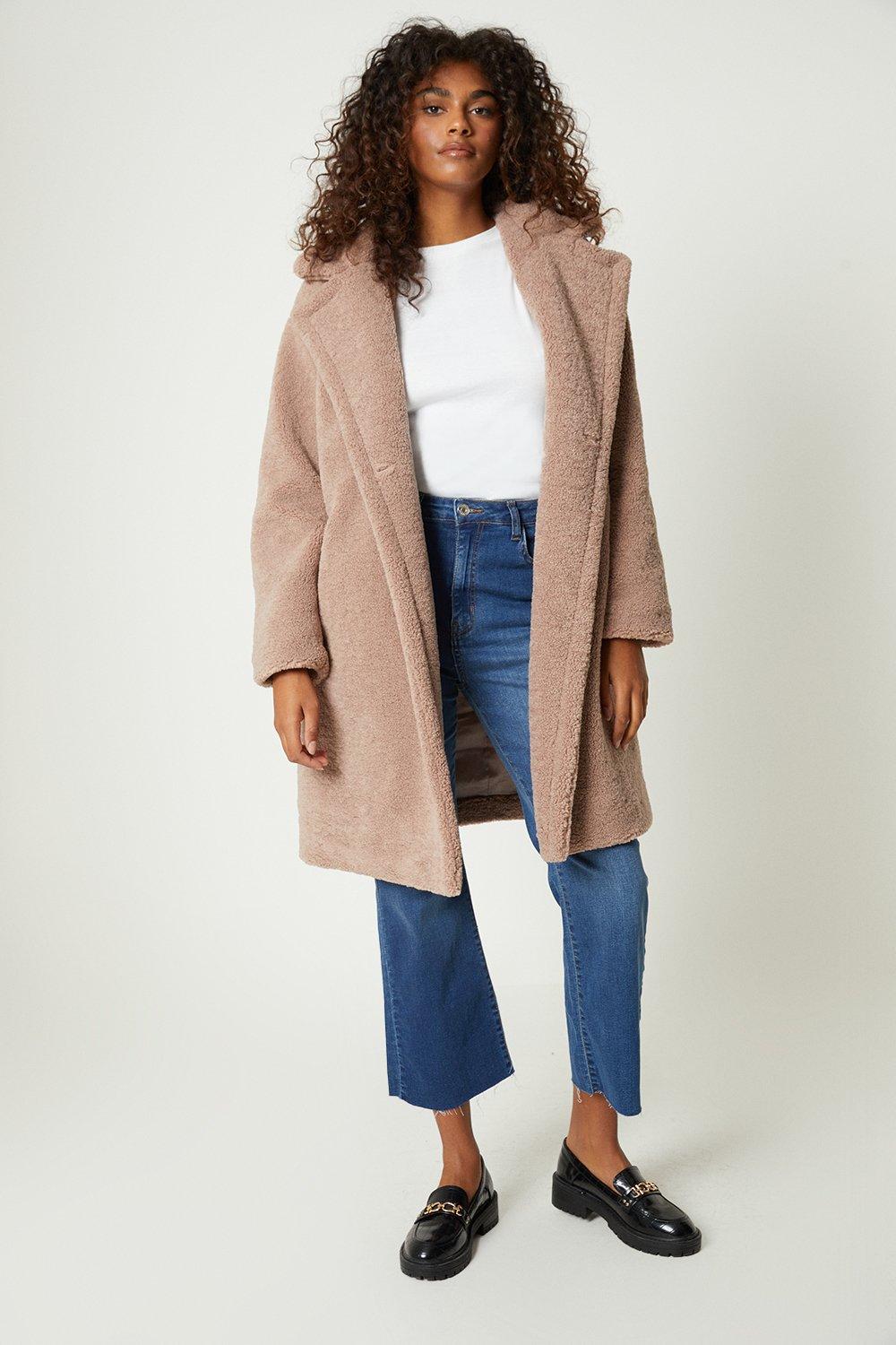 Midi deals borg coat