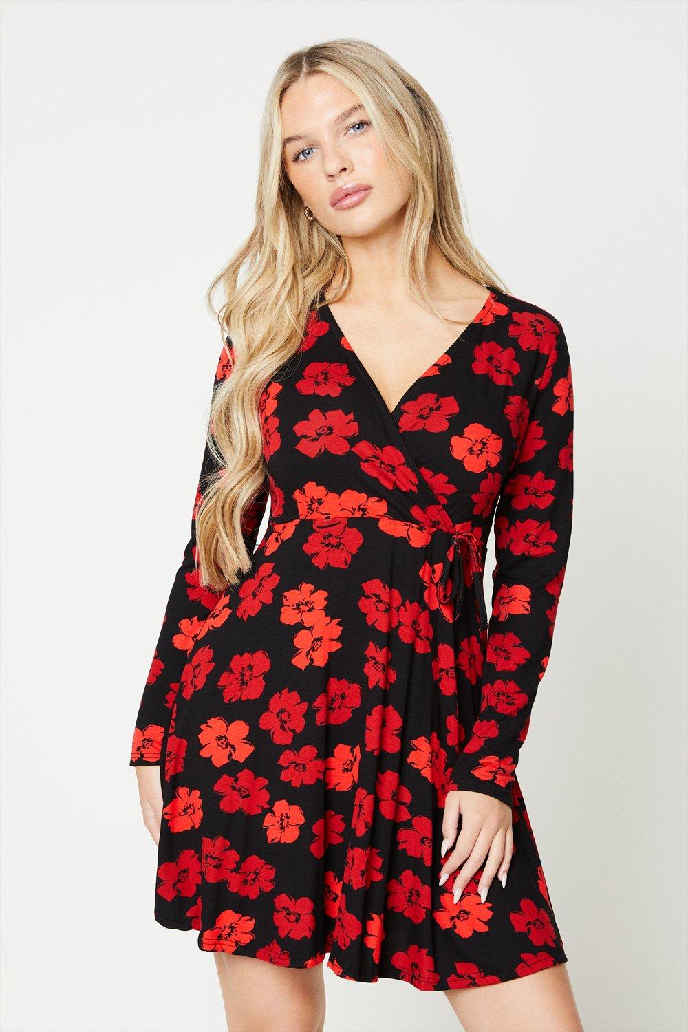 Dorothy perkins shop red floral dress