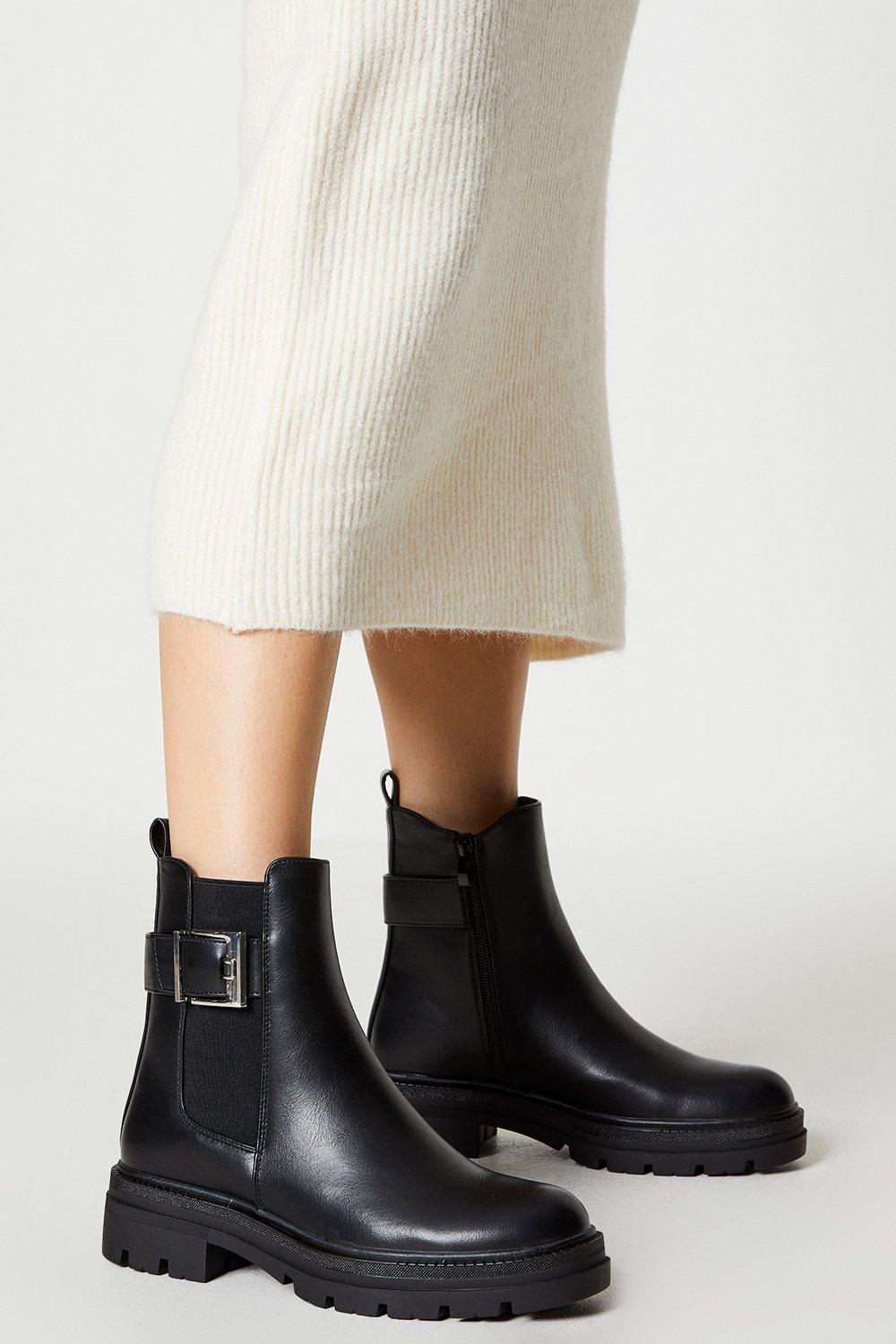 Womens Amanda Buckle Ankle Boots