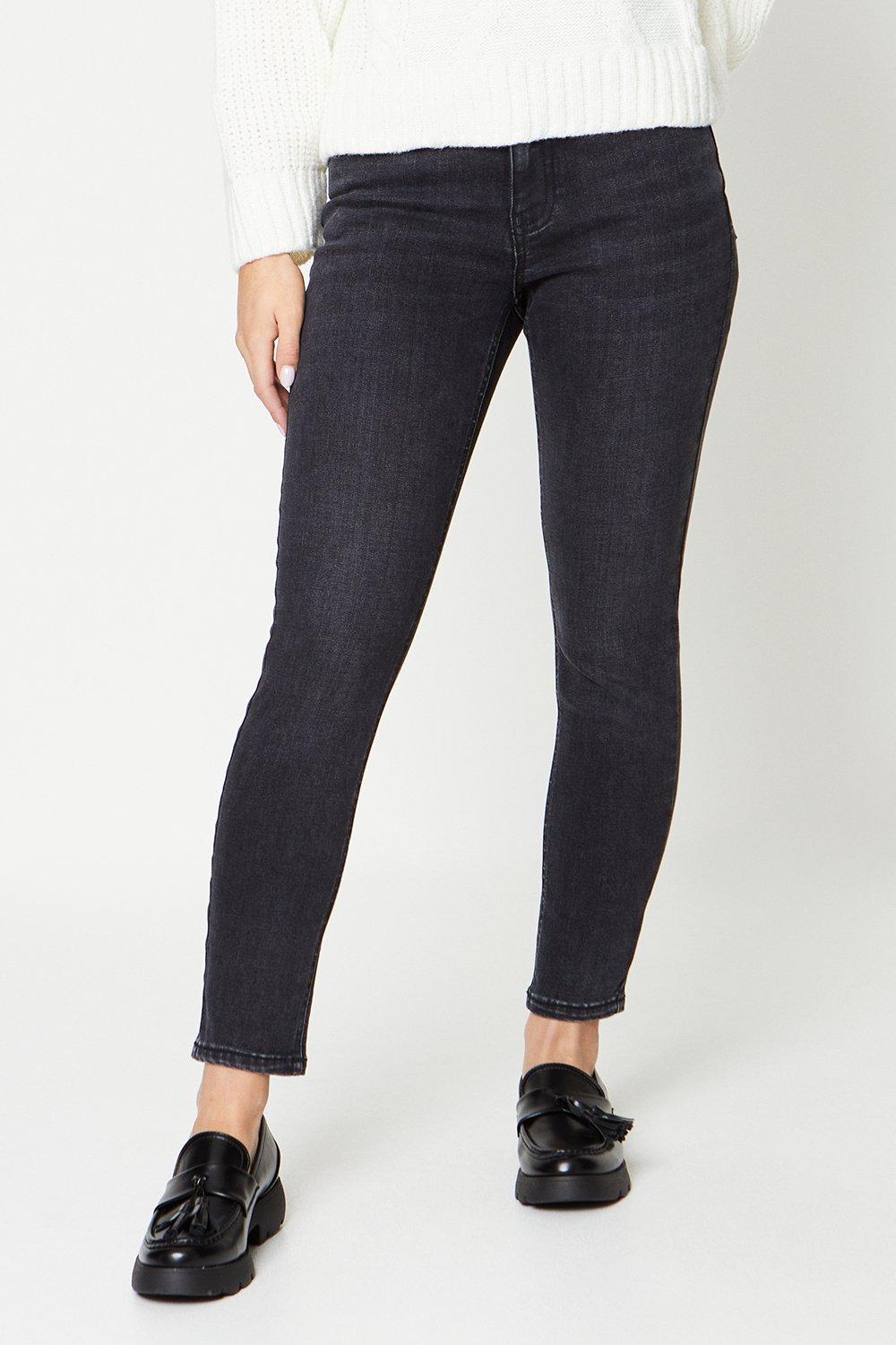 Women's Petite High Rise Skinny Jeans - black - 12