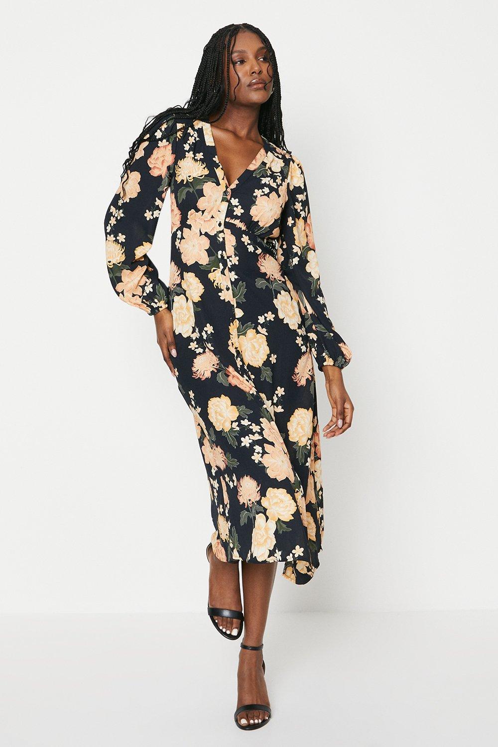 Button through 2025 floral dress