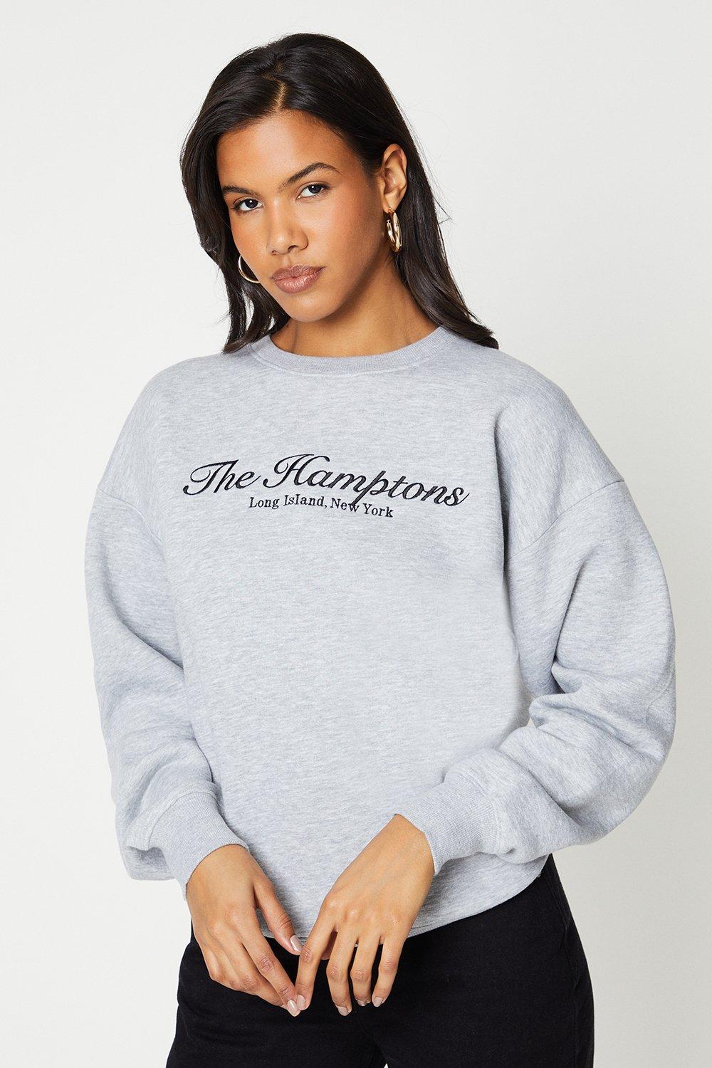 Women's Tall Embroidered Sweatshirt - grey - XL