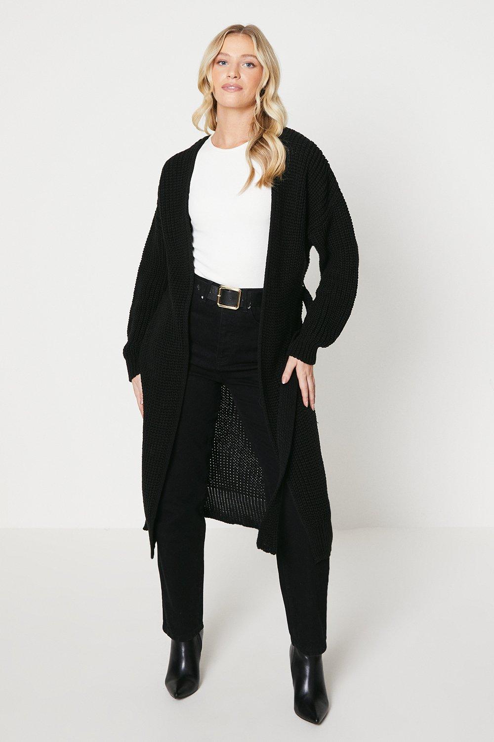 Jumpers & Cardigans | Longline Belted Cardigan | Dorothy Perkins