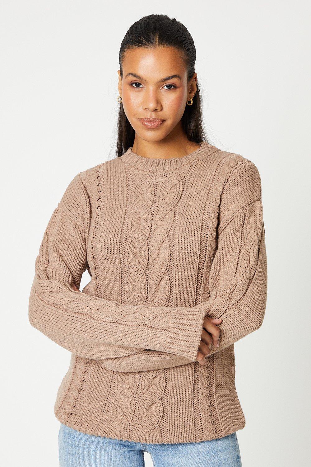 Womens Tall Cable Knitted Jumper