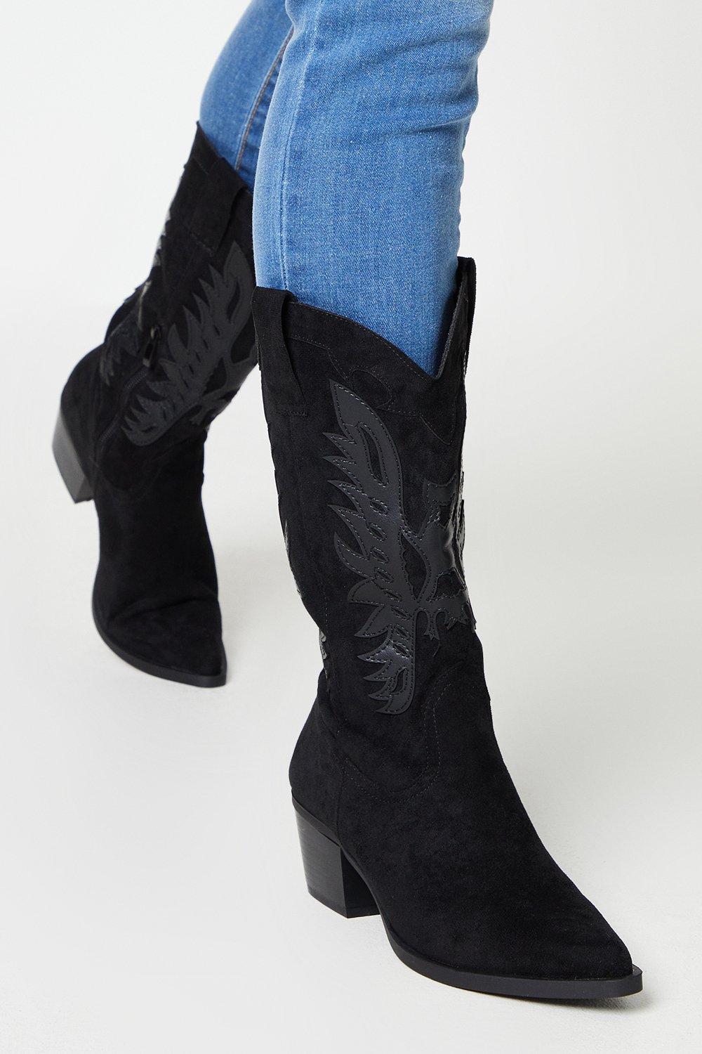 Image of Womens Faith: Kalila Overlay Pattern Detail Western Boots