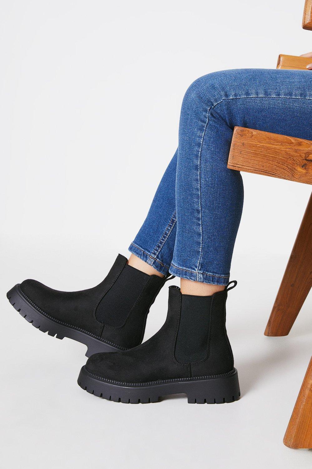 Women's Faith: Mariella Chunky Cleated Chelsea Boots - natural black - 3