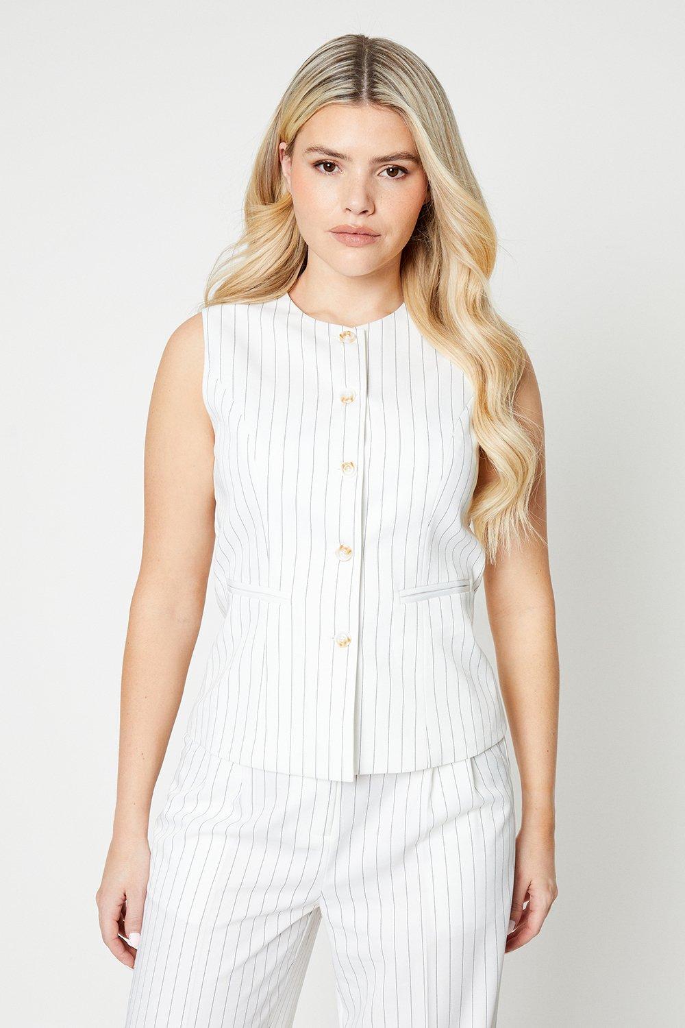 Womens Stripe Button Front Top product