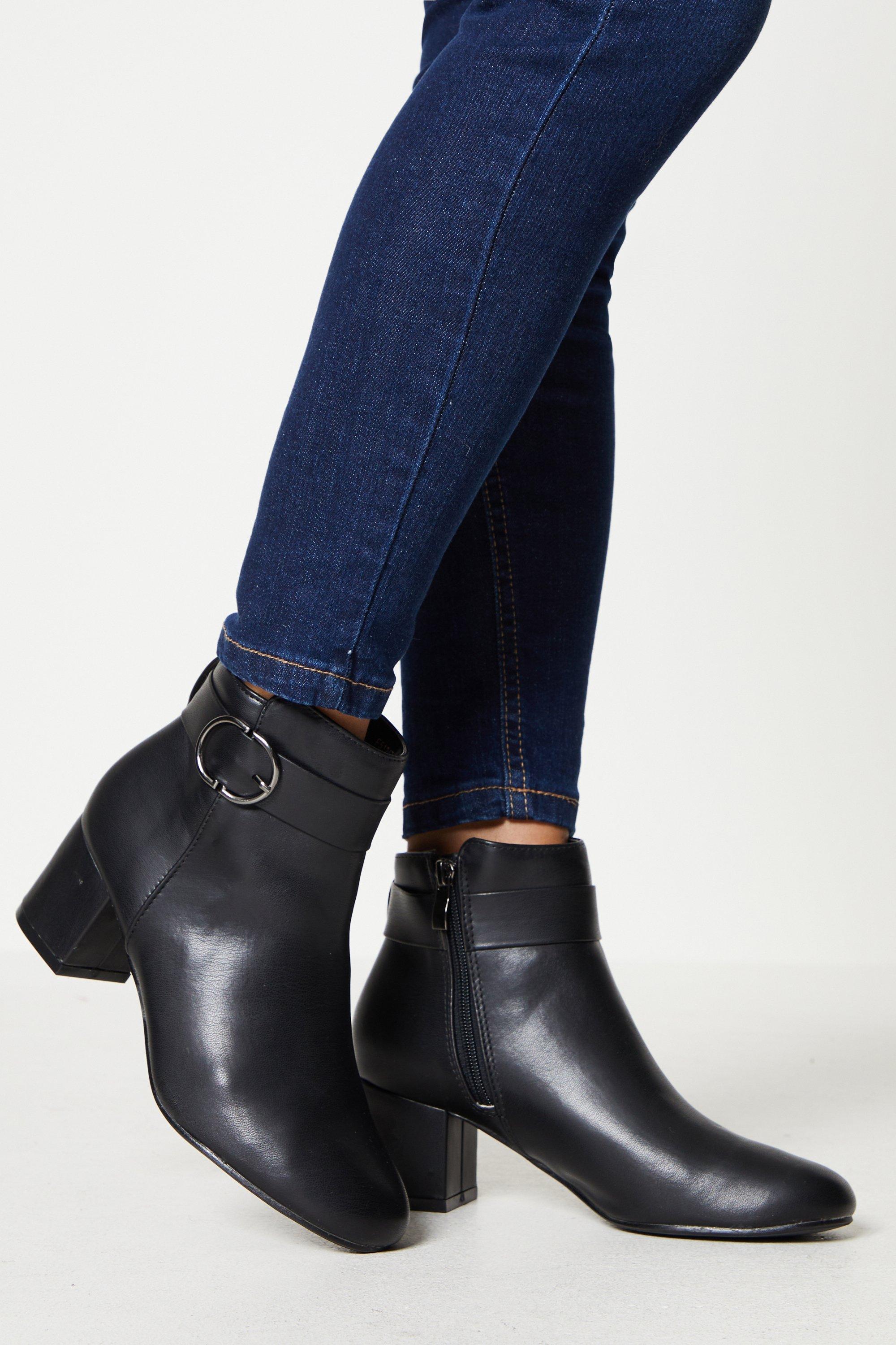 Clarks wide fit hot sale black ankle boots